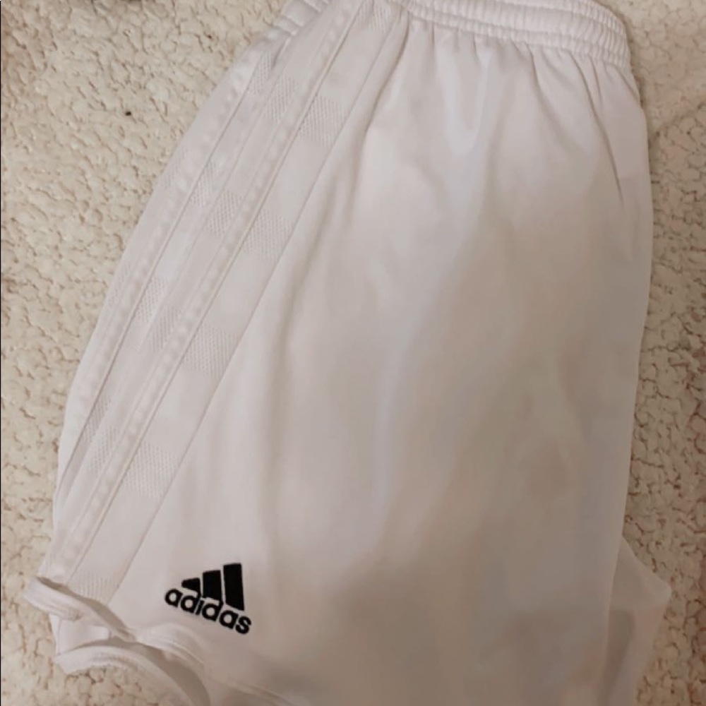 White adidas athletic shorts